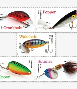 2025 Freshwater Fishing Lures Forever First Class Postage Stamps